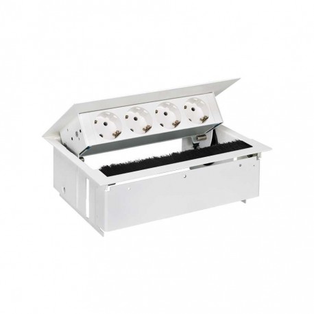 KIT BLANCO METALICO DE EMPOTRAR EN MESA 4 BASES SCHUKO SIMON 400 44404000-130