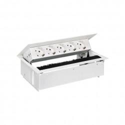 KIT BLANCO METALICO DE EMPOTRAR EN MESA 5 BASES SCHUKO SIMON 400 44505000-130