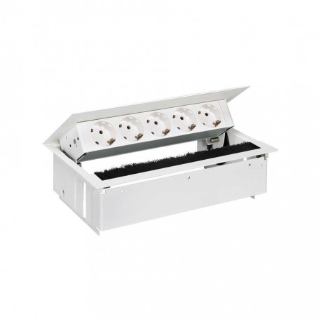 KIT BLANCO METALICO DE EMPOTRAR EN MESA 5 BASES SCHUKO SIMON 400 44505000-130