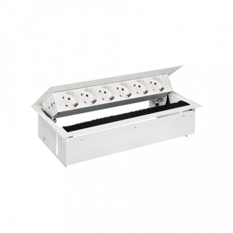 KIT BLANCO METALICO DE EMPOTRAR EN MESA 6 BASES SCHUKO SIMON 400 44606000-130
