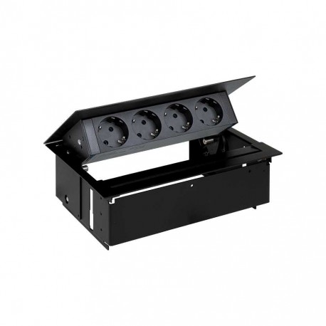 KIT NEGRO METALICO DE EMPOTRAR EN MESA 4 BASES SCHUKO SIMON 400 45404000-138