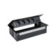KIT NEGRO METALICO DE EMPOTRAR EN MESA 4 BASES SCHUKO Y PLACA PARA 2 CONECTORES RJ45 SIMON 400 45504020-138
