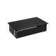 KIT NEGRO METALICO DE EMPOTRAR EN MESA CARGADOR 2XUSB, 3 BASES SCHUKO Y PLACA PARA 2 CONECTORES RJ45 SIMON 400 45523020-138