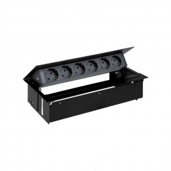 KIT NEGRO METALICO DE EMPOTRAR EN MESA 6 BASES SCHUKO SIMON 400 45606000-138