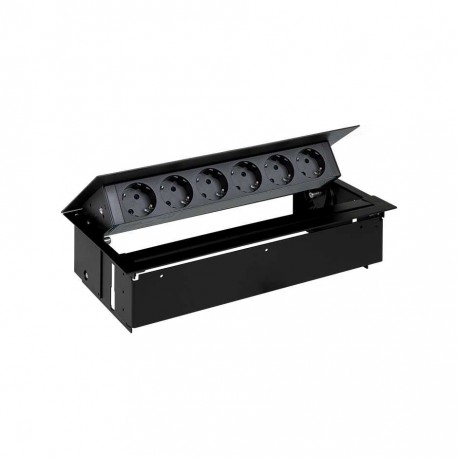 KIT NEGRO METALICO DE EMPOTRAR EN MESA 6 BASES SCHUKO SIMON 400 45606000-138