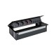 KIT NEGRO METALICO DE EMPOTRAR EN MESA 2 BASES SCHUKO, 2 BASES SAI Y PLACA PARA 4 CONECTORES RJ45 SIMON 400 45602240-138