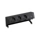 KIT NEGRO SOBREMESA 3 BASES DE ENCHUFE SCHUKO Y PLACA PARA 2 CONECTORES RJ45 SIMON 400 42403020-138