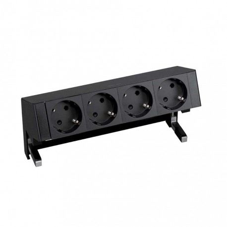 KIT NEGRO SOBREMESA 4 BASES DE ENCHUFE SCHUKO SIMON 400 42404000-138