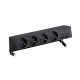KIT NEGRO SOBREMESA 4 BASES DE ENCHUFE SCHUKO Y PLACA PARA 2 CONECTORES RJ45 SIMON 400 42504020-138