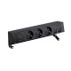 KIT NEGRO SOBREMESA CARGADOR 2XUSB, 3 SCHUKOS Y PLACA PARA 2 CONECTORES RJ45 SIMON 400 42523020-138