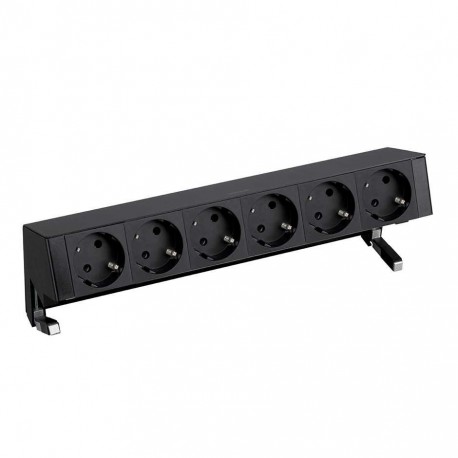 KIT NEGRO SOBREMESA 6 BASES DE ENCHUFE SCHUKO SIMON 400 42606000-138