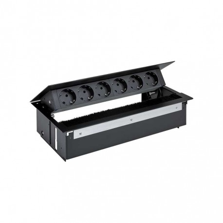 KIT NEGRO METALICO DE EMPOTRAR EN MESA 6 BASES SCHUKO SIMON 400 44606000-138