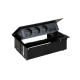 KIT NEGRO METALICO DE EMPOTRAR EN MESA 3 BASES SCHUKO Y PLACA PARA 2 CONECTORES RJ45 SIMON 400 44403020-138