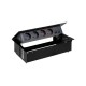KIT NEGRO METALICO DE EMPOTRAR EN MESA 2 BASES SCHUKO, 2 BASES SAI, PLACA PARA 2 CONECTORES RJ45 SIMON 400 45502220-138