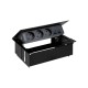 KIT NEGRO METALICO DE EMPOTRAR EN MESA 3 BASES SCHUKO Y PLACA PARA 2 CONECTORES RJ45 SIMON 400 45403020-138