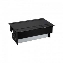 KIT NEGRO METALICO DE EMPOTRAR EN MESA 8 BASES DE ENCHUFE SCHUKO SIMON 400 46404000-138