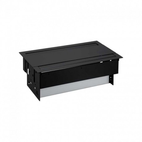 KIT NEGRO METALICO DE EMPOTRAR EN MESA 8 BASES DE ENCHUFE SCHUKO SIMON 400 46404000-138