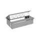 KIT ALUMINIO METALICO DE EMPOTRAR EN MESA 4 BASES SCHUKO Y PLACA PARA 2 CONECTORES RJ45 SIMON 400 45504020-133