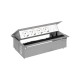KIT ALUMINIO METALICO DE EMPOTRAR EN MESA 4 BASES SCHUKO Y PLACA PARA 2 CONECTORES RJ45 SIMON 400 44504020-133