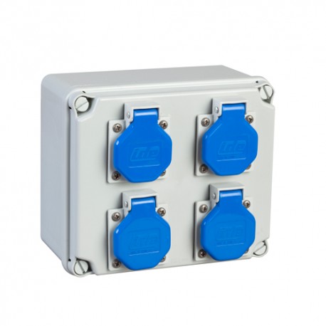 CAJA ESTANCA CON 4 BASES SCHUKO 16A 155x179x157MM IDE 40427