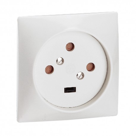 BASE DE COCINA BLANCA 3P+T 20A LEGRAND 055425