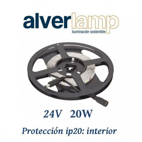 TIRA LED 20W 24V PARA INTERIOR 3000-6000K ROLLO DE 5 METROS ALVERLAMP