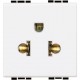 BASE DE ENCHUFE BLANCO AMERICANA BTICINO LIVINGLIGHT N4126S