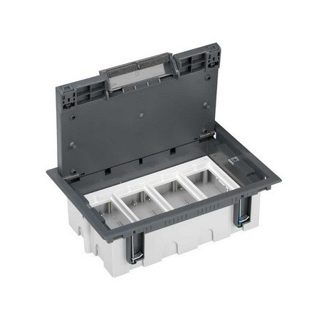 KIT COMPLETO PUESTO DE TRABAJO DE SUELO 4 BASES SCHUKO + 4 TOMAS RJ45 SIMON 500 CIMA