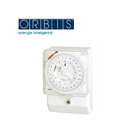 INTERRUPTOR HORARIO ANALOGICO SIN RESERVA ESFERA 24h 16(4)A ORBIS mI D 250V OB250132
