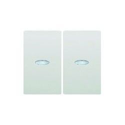 TECLA DOBLE BLANCA PARA INTERRUPTOR Y CONMUTADOR CON DIFUSOR IRIS BJC 18709-L