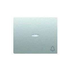 TECLA ALUMINIO MERCURIO PARA PULSADOR CON SIMBOLO CAMPANA Y DIFUSOR IRIS BJC 18716-MAL