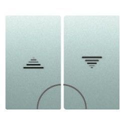 TECLA DOBLE ALUMINIO MERCURIO PARA PULSADOR DE PERSIANA IRIS BJC 18711-MA