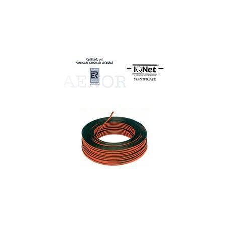 ROLLO 100 MTRS. CABLE PARALELO 2X1,5MM2 NEGRO/ROJO (BICOLOR)