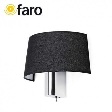 APLIQUE NEGRO PANTALLA HOTEL 1xE27 15W FARO 29945