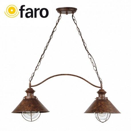COLGANTE NAUTICA MARRON OXIDO 2xE27 11W FARO 71113