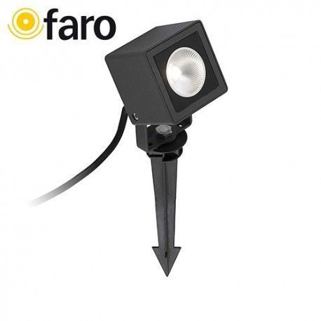 ESTACA PROYECTOR SOBEK NEGRO COB LED 7W 3000K FARO 70151