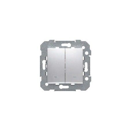 DOBLE INTERRUPTOR PLATA LUNA CON SEÑALIZADOR VIVA BJC 23509-PLL