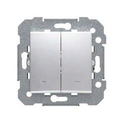 DOBLE CONMUTADOR PLATA LUNA CON SEÑALIZADOR VIVA BJC 23510-PLL