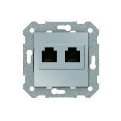 TOMA DOBLE RJ-45 CATEGORIA 6 PLATA LUNA VIVA BJC 23586-2PL