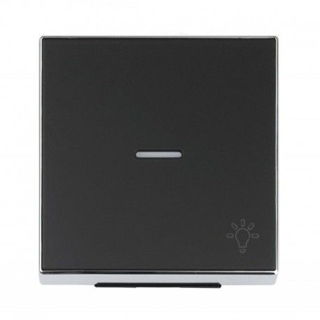 TECLA NEGRO SOLF CON VISOR Y SIMBOLO LUZ NIESSEN SKY 8504.4 NS