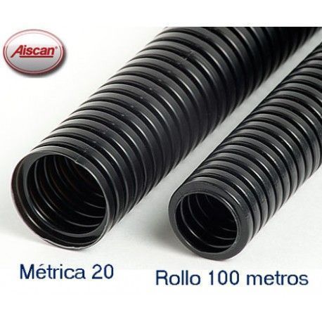 TUBO CORRUGADO METRICA 20 ROLLO 100 METROS AISCAN C20