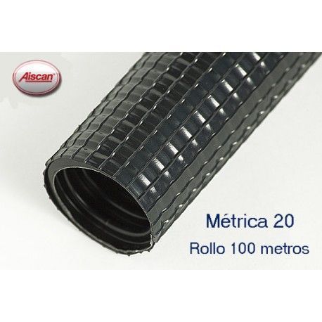 TUBO CORRUGADO DOBLE CAPA METRICA 20 ROLLO 100 METROS AISCAN CR20