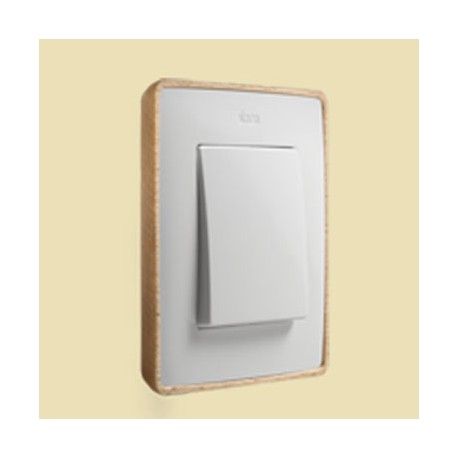 MARCO 1 ELEMENTO COLOR BLANCO BASE MADERA NATURAL SIMON 82 DETAIL 8201610-270