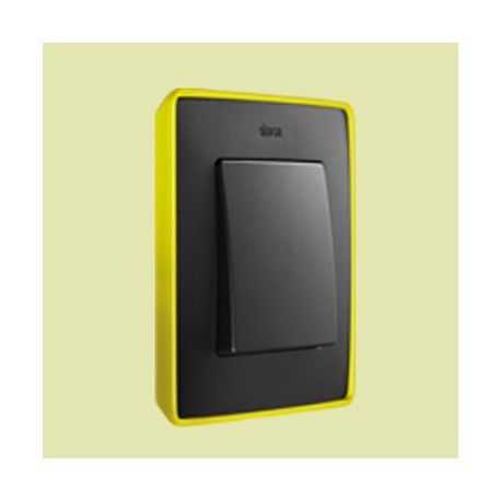 MARCO 1 ELEMENTO COLOR GRAFITO BASE AMARILLO SIMON 82 DETAIL 8201610-262