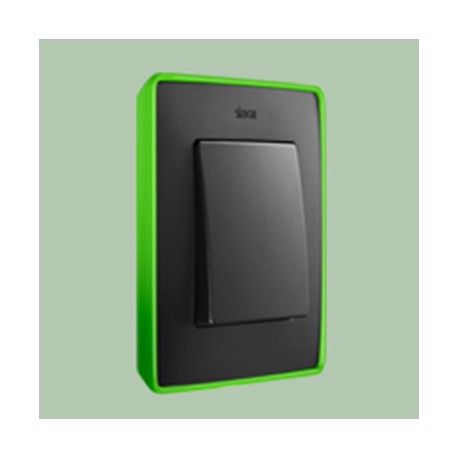 MARCO 1 ELEMENTO COLOR GRAFITO BASE VERDE SIMON 82 DETAIL 8201610-260