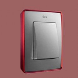 MARCO 1 ELEMENTO COLOR ALUMINIO BASE ROJO SIMON 82 DETAIL 8201610-255
