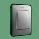 MARCO 1 ELEMENTO COLOR ALUMINIO BASE VERDE SIMON 82 DETAIL 8201610-253