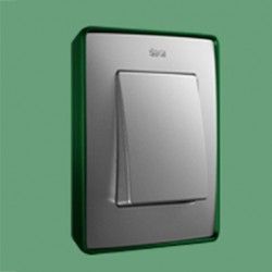 MARCO 1 ELEMENTO COLOR ALUMINIO BASE VERDE SIMON 82 DETAIL 8201610-253