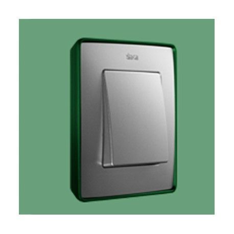 MARCO 1 ELEMENTO COLOR ALUMINIO BASE VERDE SIMON 82 DETAIL 8201610-253