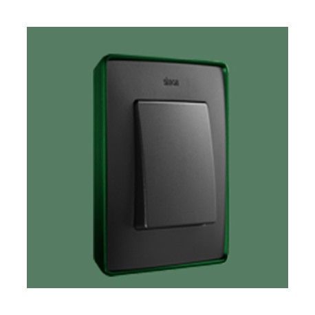 MARCO 1 ELEMENTO COLOR GRAFITO BASE VERDE SIMON 82 DETAIL 8201610-250
